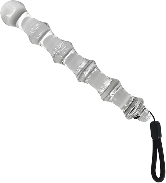 Crystal Glass Anal Butt Plug Anal Beads Transparent Anal Plug Sex Toys with Drawstring Glass Anal Balls Anal Dildo Anal Toys for Women Men Couples Anal Expander Anal Chain Sex Toy (Transparent, s)
