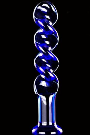 Glass Dildo Fantasy Dildo Adult Sex Toys for Couples, Spiral Clear Dildo Glass Anal Plug for G Spot Stimulator Prostate Massager, Realistic Dildos Thin Small Anal Dildo Sex Toy for Men Women