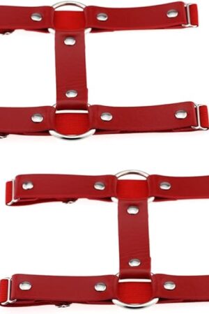 Women Girl Punk Leather Garter Elastic Leg Ring Harness Garters Belt 2pcs