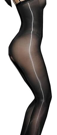 Women Men Sexy 8D Oil Shiny Glossy Bodystocking Nylon Sheer Bodysuit Catsuit with Adjustable Shoulder Straps