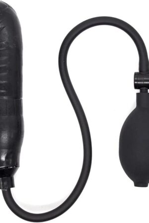 Honeypleasures Realistic Inflatable Dildo Ballon Penis Air Pump Toy Anal Plug Cock Expander Stretcher Ass Spreader 5.5" (Black)