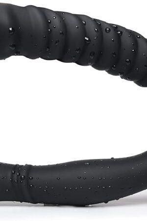 Double Ended Dildo 16.53 inch Dong Ribbed Butt Plug Anal Dildo with Glans for Anal Vagina Stimulation Prostate Massager Sex Toy for Lesbian Men Women, Black, TJIJP