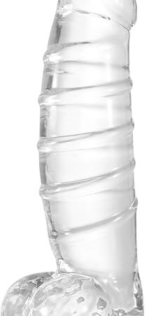 8.86 inch Soft Realistic Dildo, Lifelike Penis with Strong Suction Cup, Adult Anal Sex Toys & Games for Women Men Gay (Clear S)
