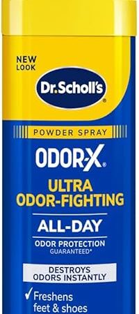 Dr Scholl's ODOR-X ULTRA ODOR-FIGHTING POWDER SPRAY, 47 oz // Destroys Odors Instantly - All-Day Odor Protection - Freshens Feet & Shoes