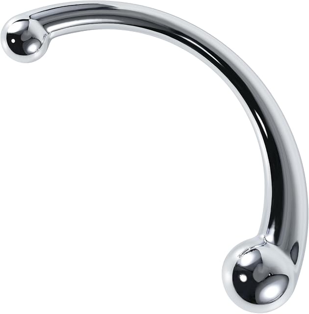 G-Spot Prostate Massager Anal Plug Double Dildo Metal Curved Butt Plug Both Ends Different Anal Training Sex Toys for Men Women Couples Masturbation (L)