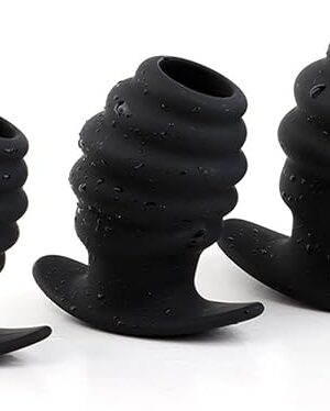 Hollow Anal Plugs for Anal Expansion Silicone Anal Tunnel Plugs Vaginal Plugs for Anal Speculum Wearable Anal Expander for Enemas (S+M+L)