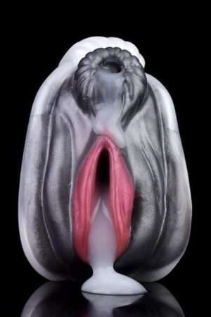 629" Animal Horse Shaped Male Masterburters with Dual Channel, Pocket Pussy Sucking Sex Penis Training Toy Soft Liquid Silicone Male Masturbater Cup Masturbation Toy for Gay Men (White Black)