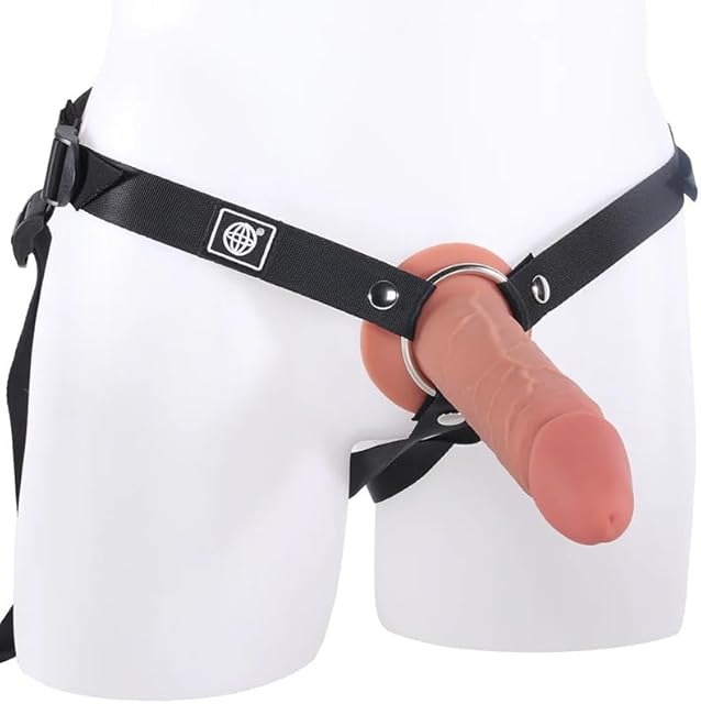 Fantasy Elite 6 Inch Hollow Strap-on with Harness and Lube | Erectile Dysfunction Aid | Harness Compatible Strap-on Dildo | Realistic Dildos
