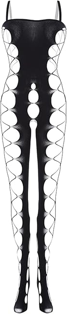 Women's Lingerie Fishnet Bodystocking Glitter Crystal Tight High Sexy Mesh Full Body Stockings Babydoll Teddy Off The Shoulder Long Sleeve Bodysuits