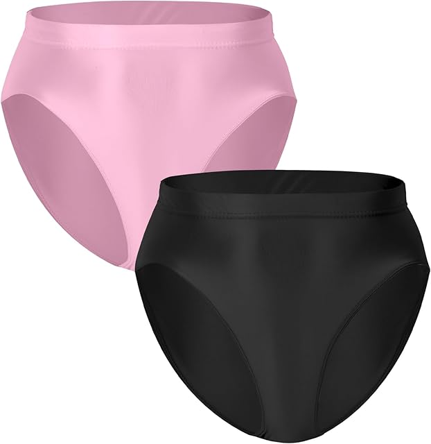 Women Sexy Oill Glossy Bikini Briefs High Waist Cheeky Panties See Through Sheer Bottoms Underwear for Club Party