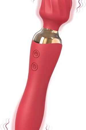 Vibrator Wand Adult Sex Toys, Female Wand Massager for Clitoral Stimulation 2 in 1 G Spot Vibrators for Women Pleasure, Adult Sex Toys with 12 Vibration Modes, RechargeableMini Vibrator for Couple