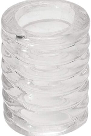 Doc Johnson TitanMen - Cock Cage - Use as C-Ring or Ball Stretcher - Firmer Erections - Gives Your Boys a Tug - Stretch-to-Fit - Clear