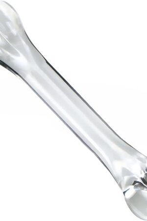 Double Ended G Spot Dildos - Clear Double Side Glass Pleasure Wand Crystal Anal Dildo Bone Shape Butt Plug Sex Slave Fetish Prostate Massager Masturbation Sex Toy for Men Women