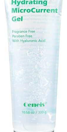 Hydrating Microcurrent Conductive Gel, Fragrance-Free, Paraben-Free, Gel Primer with Hyaluronic Acid, Non-irritating, Moisturizing Gel for RF, 300g Tube, Clear