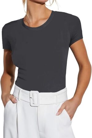 Women's Bodysuit Short Sleeve Summer Romper Sexy Shirt One Piece Jumpsuit 2025