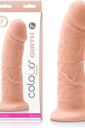 Colours Girth Silicone Dildo 7 Inch - WhiteBeige