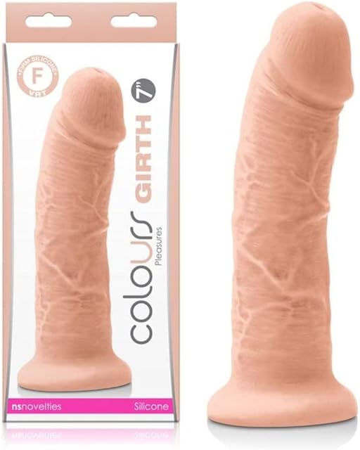 Colours Girth Silicone Dildo 7 Inch - WhiteBeige