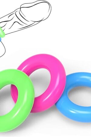 3 Colors Silicone Cock Rings for Men, Luminous Penis Rings for Longer Harder Stronger Erections Couple Adult Sex Toys Soft Waterproof and Easy to Clean