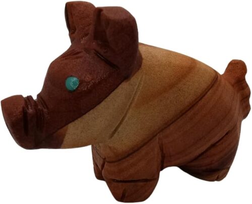 Zuni Sandstone Pig Fetish  Hand-Carved by Louise Ponchuella