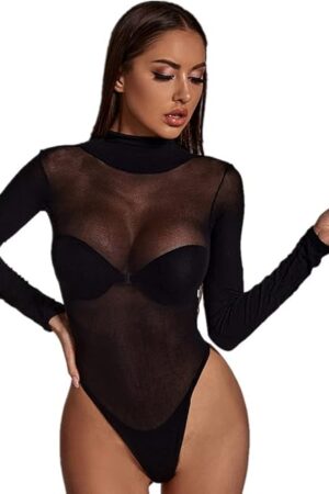 Women Sexy Lingerie Bodysuit Hollow-Out Jumpsuit Nightwear Babydoll