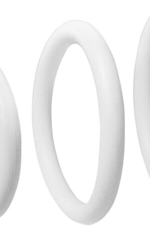 C- Rings Nitrile Male Enhancement Exercise Bands Set of 3 Rings Discreet Packaging White