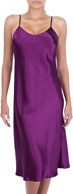 Women's Luxury Silk Sleepwear 100% Mulberry Silk Full Slip Chemise Nightgown