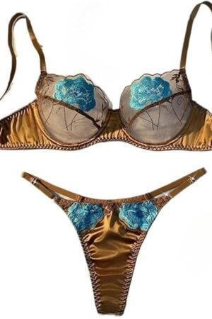 2025 New Women's Embroidered Lingerie Set - Sexy Lace Underwear Kit, European Style Elegant Lingerie, Instagram Trending