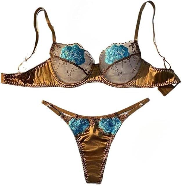 2025 New Women's Embroidered Lingerie Set - Sexy Lace Underwear Kit, European Style Elegant Lingerie, Instagram Trending