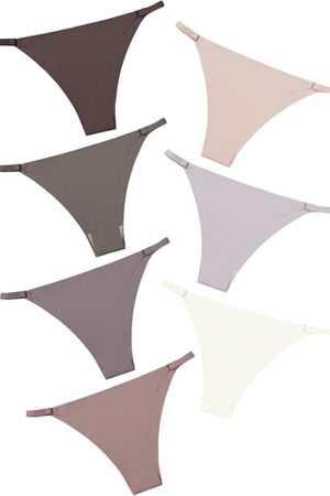 Women String Bikini Panties Seamless Underwear Microfiber No Show Invisible Stretchy Soft Pack