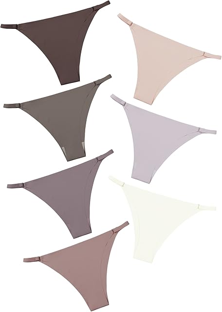 Women String Bikini Panties Seamless Underwear Microfiber No Show Invisible Stretchy Soft Pack