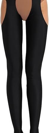 Women's Sexy See-Through Sheer Mesh Long Pants Crotchless Leggings Trousers