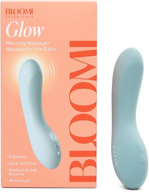 Bloomi Glow Warming Massager, Silicone Wand Massager for Pleasure, Clit Stimulation, Glow Features Heat and Vibration, Waterproof Adult Toys for Women