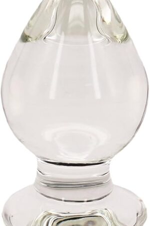 Huge Glass Butt Plug, G-spot Crystal Anal Plug Trainer Sex Toy (Large)
