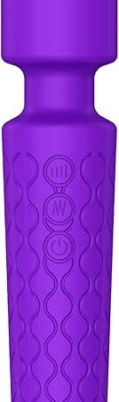 Clitioral Vibrator Wand Massager,Large Female Clit Sexual Stimulation Device with 20 Vibrations & 8 Speeds,Rechargeable Personal Vibrating Handheld Massager Cordless Women Sex Toys for Couple,Purple