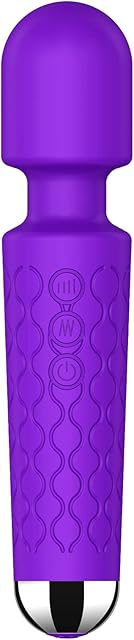 Clitioral Vibrator Wand Massager,Large Female Clit Sexual Stimulation Device with 20 Vibrations & 8 Speeds,Rechargeable Personal Vibrating Handheld Massager Cordless Women Sex Toys for Couple,Purple