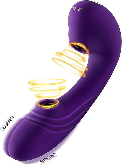 Clitoral Sucking Vibrator with Two Sucking nozzles for stimulating The G-spot of The Clitoris with 7 Sucking and 7 Vibrating Modes, Adult Sex Toys for Women and Couple.
