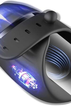Adjustable Male Vibrator Masturbator, Mens Adult Sex Toys for Men, 3 in 1 Hands Free Men's Sex Toy Penis Vibrator Stimulator Trainer for Men Masturbation Pleasure,Masturbators with Vibrating Cock Ring