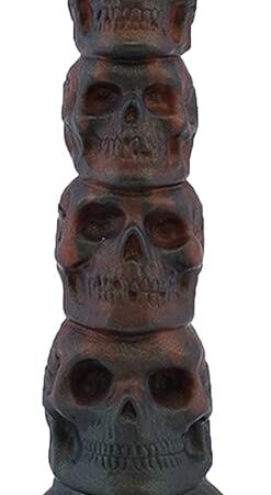 3 Sizes of Black Skull Shape Silicone Anal Beads with Suction CupReusable Anal Plug Prostate Massager with 4 Beads Adult Sex Toy for Women Men - S