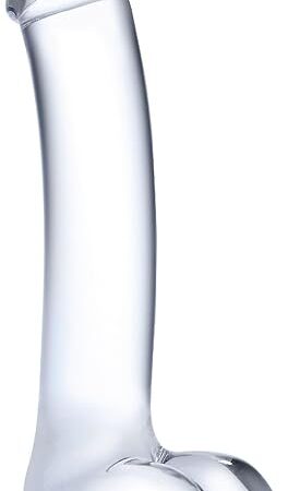 7 Inch Realistic Curved Glass G-Spot Dildo - Clear