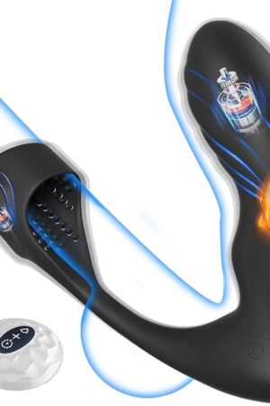 Blended Climax Prostate Massager Penis Vibrator Male Adult Sex Toys for Men, Remote Control Vibrating Anal Dildo Butt Plug Vibrator Trainer Sex Toy for Men, Anal Dildos Vibrators Plugs with Cock Ring