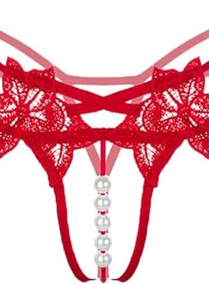 Women Lace Thongs G Strings Sexy Pearls Tangas Erotic Lingerie Butterfly Thongs