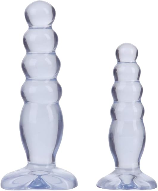 Doc Johnson Crystal Jellies - Anal Delight Trainer Kit - Small-Large - Suction Cup Base - Clear