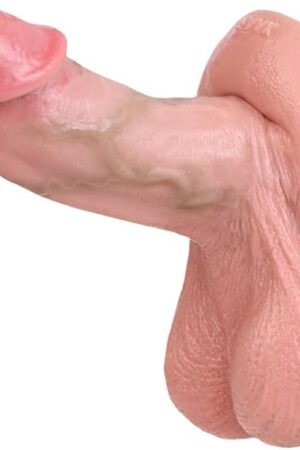 59? Liquid Silicone Made Soft Lifelike Realistic Dildo, Hands-Free Strong Suction Beginner Dildo, Adult Sex Toy for Women Couple with Realistic Texture Flesh Color