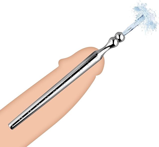 Hollow Urethral Plug for Man, Stainless Steel Sound Urethral Dilator with Insert Scale,Urethral Stretcher, Cock Plug Training Urethra Sound Sex Toys for Men (S)
