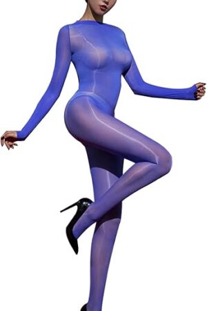 Body Stockings for Women 8D Oil Shiny Bodystocking With Five-Finger Gloves Full Body Stocking