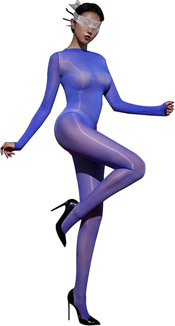 Body Stockings for Women 8D Oil Shiny Bodystocking With Five-Finger Gloves Full Body Stocking