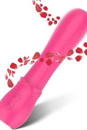 Clitoral G Spot Vibrator with 8 Vibration Modes, Powerful Soft Silicone Dildo Massager Vibrators for Anal Stimulation, Rose Sex Toys for Women