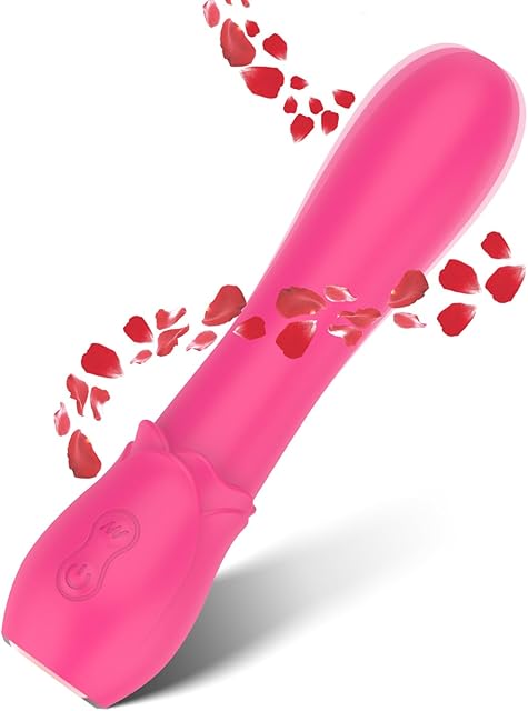 Clitoral G Spot Vibrator with 8 Vibration Modes, Powerful Soft Silicone Dildo Massager Vibrators for Anal Stimulation, Rose Sex Toys for Women