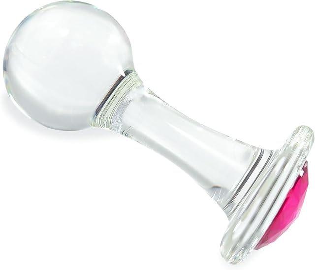 Glass Anal Butt Plug Sex Toys Crystal Anal Trainer with Diamond Transparent Butt Plug Anal Sex Toy for Women Men Couples Anal Expander Training Anal Dildo Anal Toy Anal Plug (S)