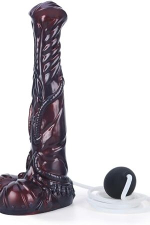 10.8in Squirting Made Huge Soft Colorful Horse Dildo Anal Toy Animal Style Ribbed Flexible Hands-Free(M)